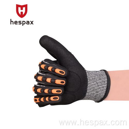 Hespax Anti-impact TPR Nitrile Palm Protect Gloves